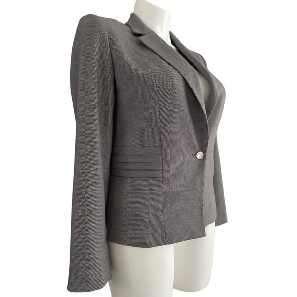 Calvin Klein Gray Long Sleeve Blazer, Single-Button Women's Size 14 - Picture 2 of 8